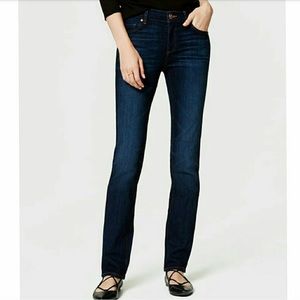 Ann Taylor LOFT Curvy Straight Dark Wash Jeans, Size 12/31